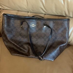 coach bag brown and black